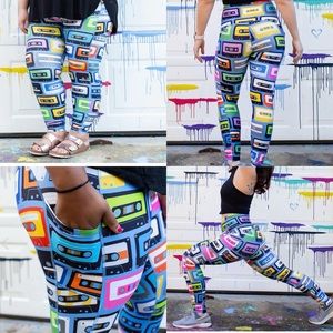 EUC mix tape leggings from Princess Awesome